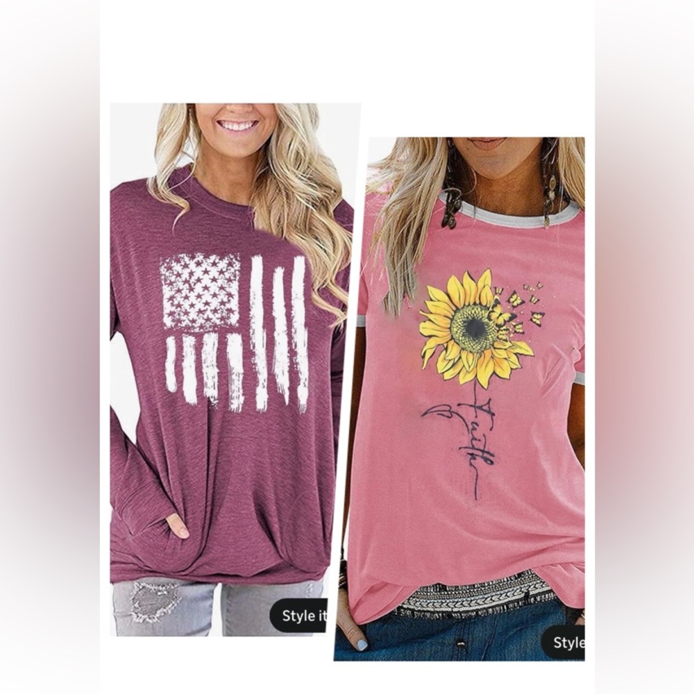 New!! Women’s tops, one T-shirt and only long-sleeve! Size-XL